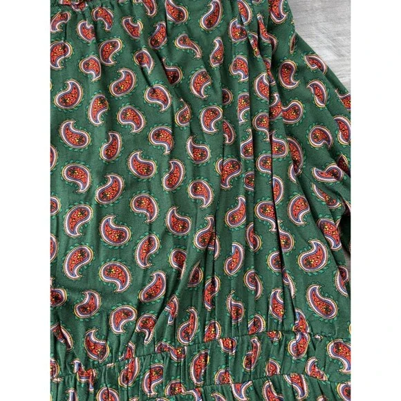 Boden Paisley Jersey Maxi Dress Size 12 Green Long Sleeve - Picture 6 of 8
